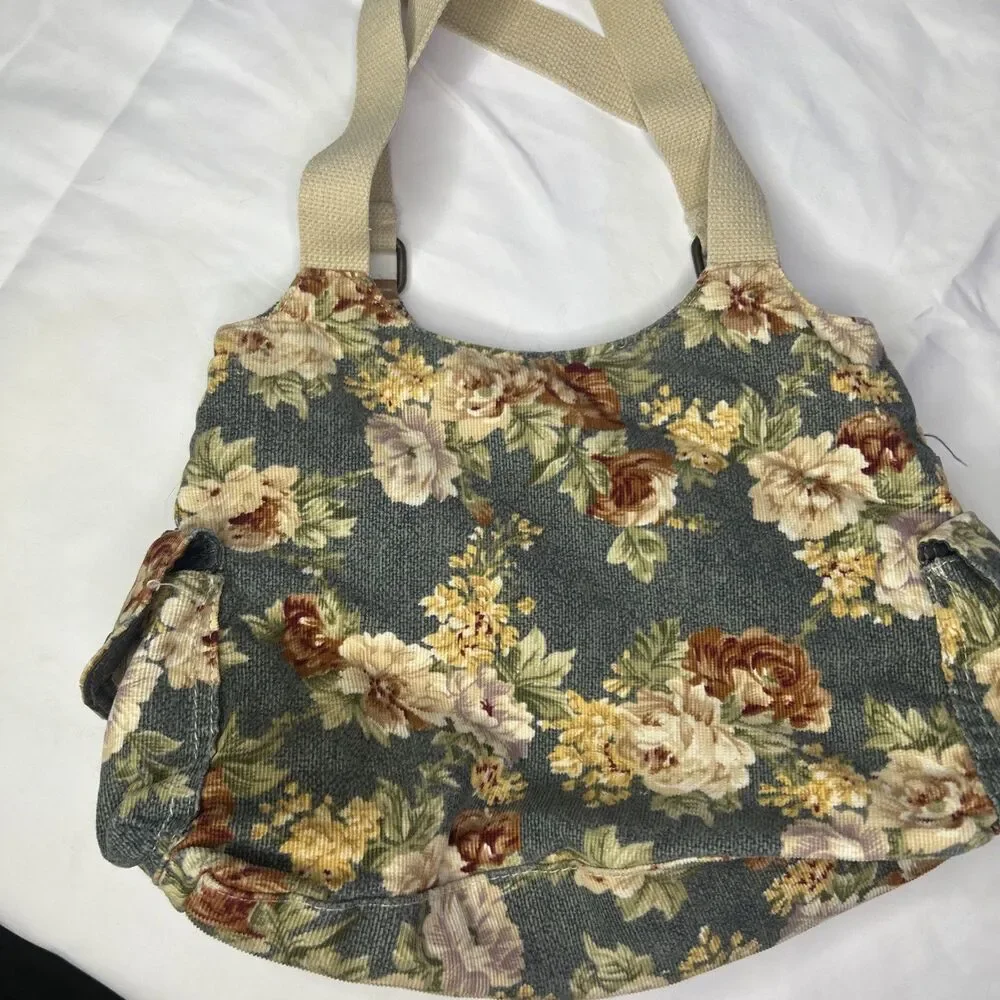 Vintage 90s Y2k Floral Purse Cottage Core Grunge Rose Pattern Soft Squishy Purse